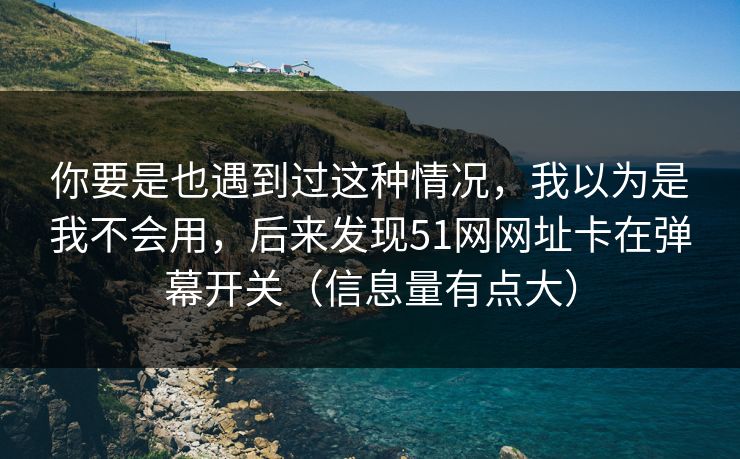 你要是也遇到过这种情况，我以为是我不会用，后来发现51网网址卡在弹幕开关（信息量有点大）